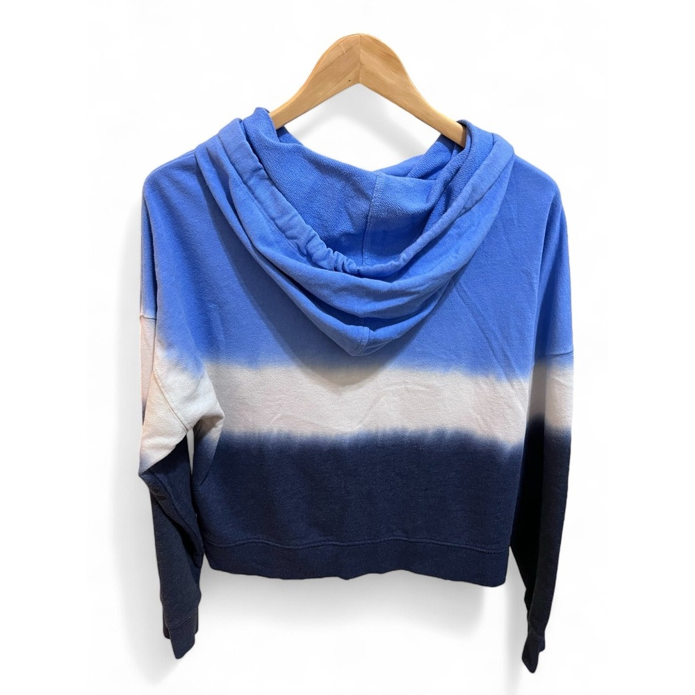 Calvin Klein Tie Dye Blue, Navy, and White Cropped Hoodie S - Picture 2 of 4